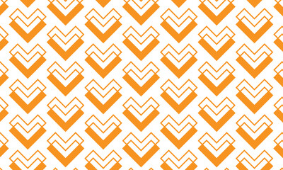 abstract simple geometric orange heart pattern art.