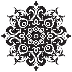Intricate Black and White Mandala Design