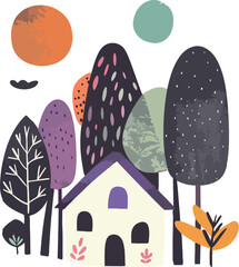 Quaint Cottage in a Forest Setting