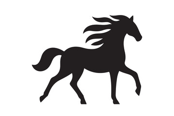 isolated black silhouette of a horse collection, Set of horse silhouette vector. A silhouette of a running horse, horse silhouette vector illustration
