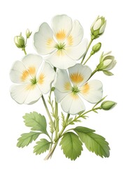 Crowfoot Flower Watercolor Plant Nature Art 