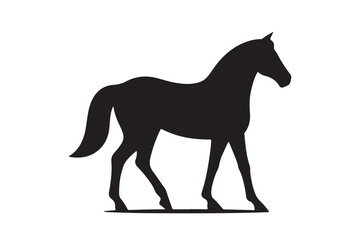 isolated black silhouette of a horse collection, Set of horse silhouette vector. A silhouette of a running horse, horse silhouette vector illustration