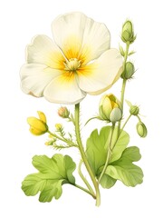 Crowfoot Flower Watercolor Plant Nature Art 