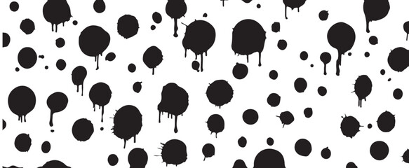 Background Pattern of Black Ink Drops