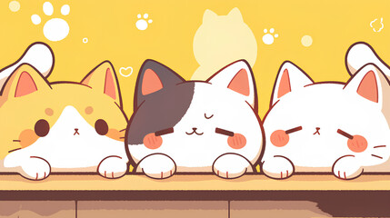 kawaii cute cats, 3D adorable cats