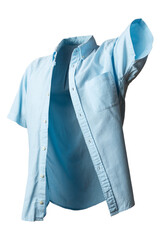 青い半袖シャツ（Blue short sleeve shirt)