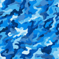 Blue camouflage digital art seamless pattern, the design for apply a variety of graphic works
