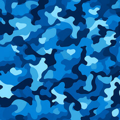 Blue camouflage digital art seamless pattern, the design for apply a variety of graphic works