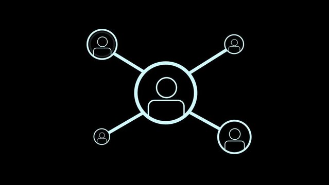 Business profile or customer icons animated with network shape. Business and technology 4k animation clip footage.