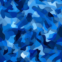Blue camouflage digital art seamless pattern, the design for apply a variety of graphic works