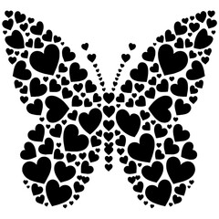 Fototapeta premium Butterfly Heart and Valentine Love Butterfly