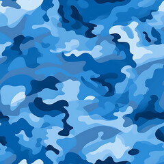 Blue camouflage digital art seamless pattern, the design for apply a variety of graphic works
