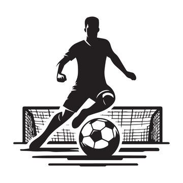 recommend clip art: Football player silhouette vector flat illustration.