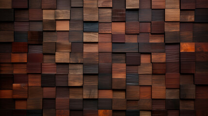 Abstract Background of Uneven Wooden Cubes Creates Artistic Surface