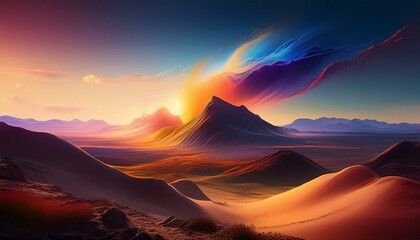 beautiful abstract cosmic colorful landscape