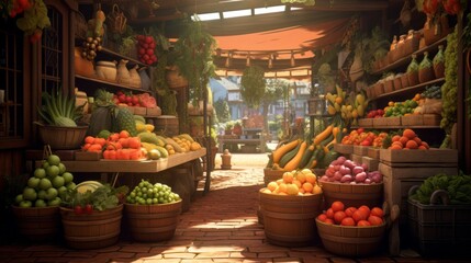 A fresh fruit and vegetable shop