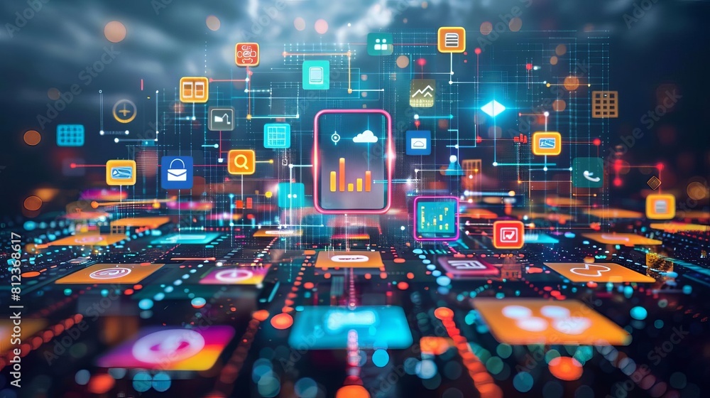 Wall mural discuss the importance of crossplatform development tools in app creation