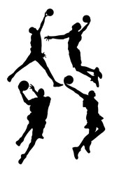 Man Playing Basketball Jumping silhouette vector © MozaikWorld