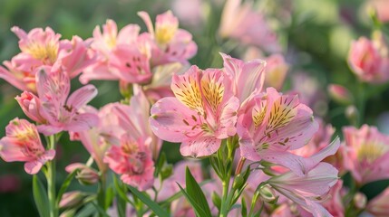 Alstroemeria blooms in a shade of pink