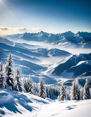 snow covered mountains
