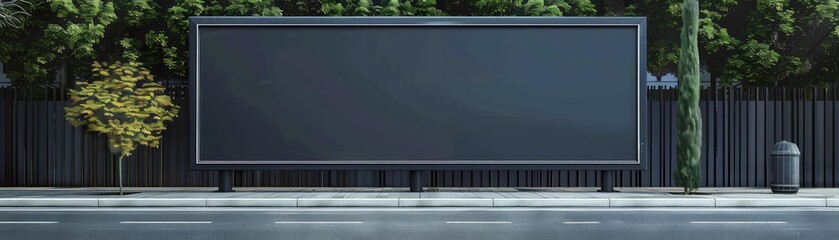Blank mock-up of a rectangular electronic billboard