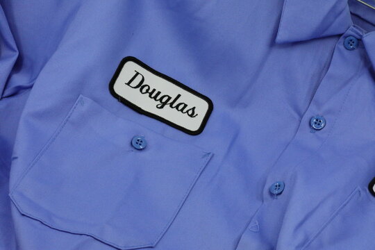 Employee Uniform shirt with name tag patch over pocket