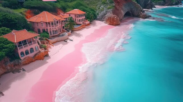 Azure waters of the pink beaches of the Coastal Sea
