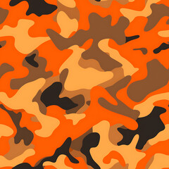 Orange camouflage digital art seamless pattern, the design for apply a variety of graphic works