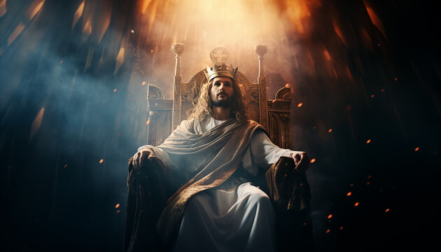 King Jesus, Jesus sitting on throne, Jesus in Heaven