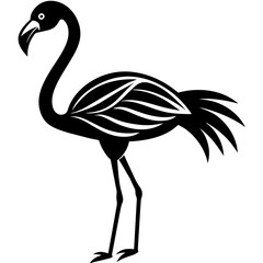 pink flamingo bird vector silhouette illustration