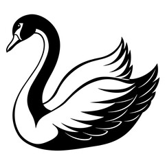 Swan vector silhouette illustration