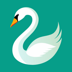 Swan vector art silhouette illustration