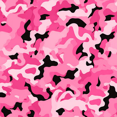 Pink camouflage, digital art seamless pattern, the design for apply a variety of graphic works