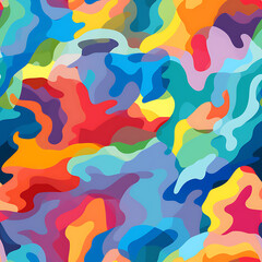Rainbow camouflage, digital art seamless pattern, the design for apply a variety of graphic works