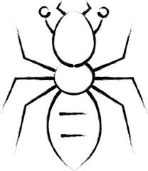 筆書きミニ昆虫イラストアイコン　蟻