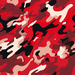 Red camouflage, digital art seamless pattern, the design for apply a variety of graphic works