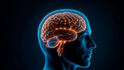 Obraz premium A close-up view of the human brain, displaying the intricate folds and structures of the cerebral cort