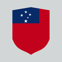 Samoa Flag in Shield Shape Frame