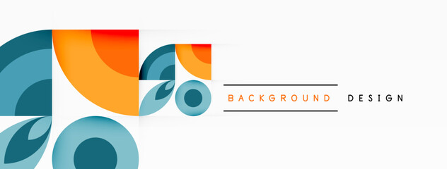 A vibrant geometric design featuring circles and squares in electric blue on a white background. Perfect for logos, brand identities, paper products, auto parts, and more