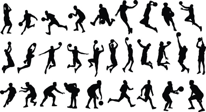 basketball players silhouette