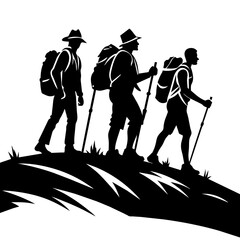 three-hikers-sanding-on-a-hill-silhouette--hiker-s
