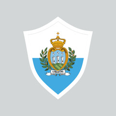 San Marino Flag in Shield Shape Frame