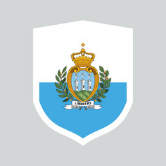 San Marino Flag in Shield Shape Frame