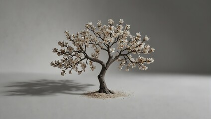  In the purity of white, a solitary almond rests, its delicate curvature a subtle contrast against the blank expanse ai_generated