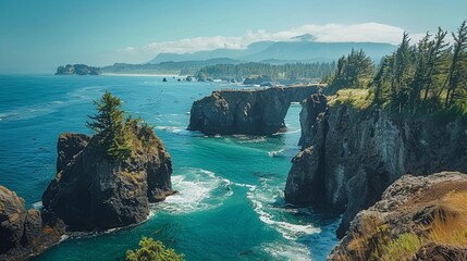 Natural Bridges overlook at Samuel H. Boardman, Oregon