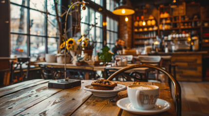 Escape to the charm of a cafe and bistro, where the aroma of freshly brewed coffee fills the air.
