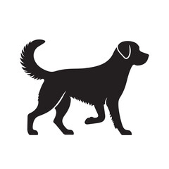 isolated black silhouette of a dog collection, Set of dog silhouette vector. Dogs and puppies in different breed, corgi, golden retriever, poses, sitting, standing, jump