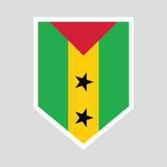 Sao Tome and Principe Flag in Shield Shape