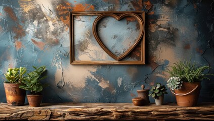 Capture the allure of emptiness: An empty photo frame, poised against a neutral backdrop, ready to showcase cherished memories.