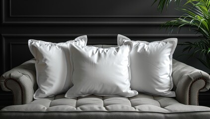 Illuminate the blank canvas of home decor: A pristine white pillow, perfectly lit, ready to complement any interior design scheme.